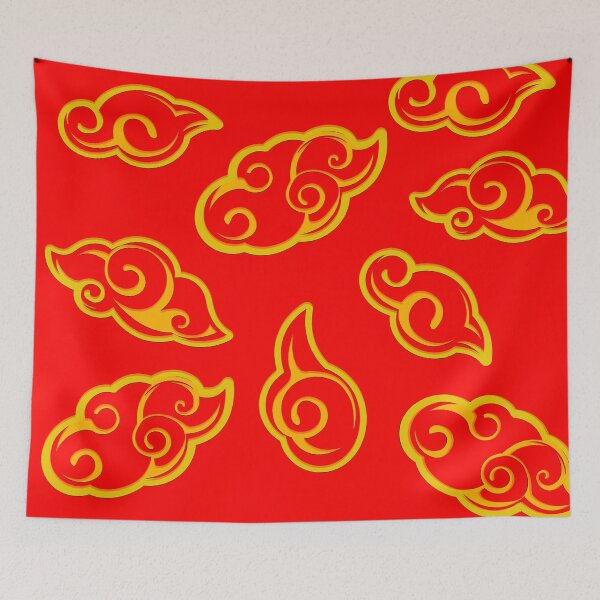 Item preview, Kumo Clouds Japanese Gold & Red Design Pattern designed and sold by Akaiji.