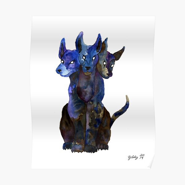 Cerberus Watercolor Poster
