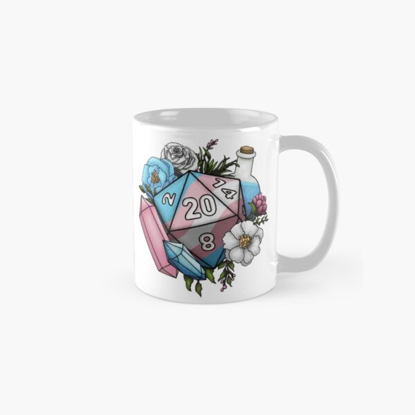 Pride Transgender D20 Tabletop RPG Gaming Dice Classic Mug