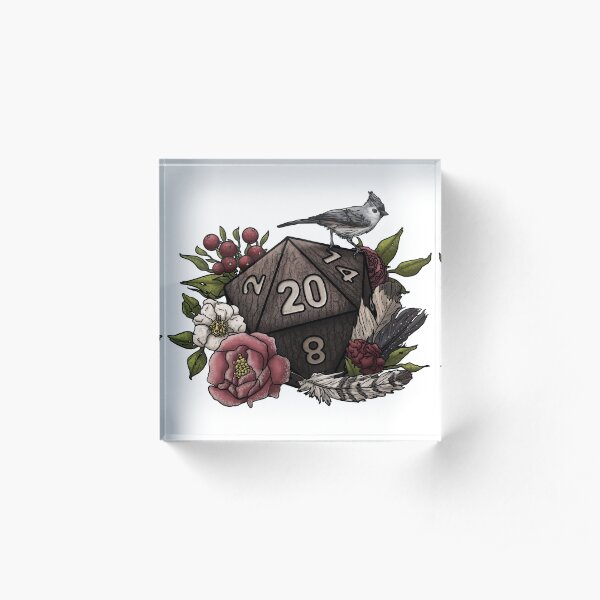 Druid Class D20 - Tabletop Gaming Dice Acrylic Block