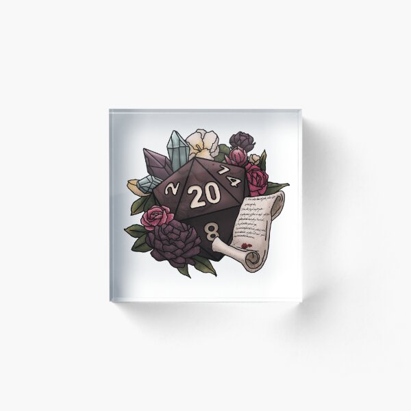 Warlock Class D20 - Tabletop Gaming Dice Acrylic Block