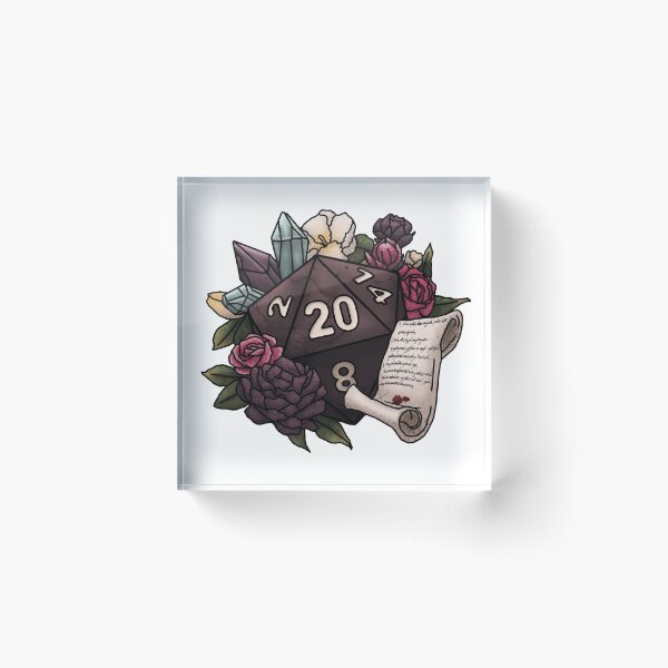 Warlock Class D20 - Tabletop Gaming Dice Acrylic Block