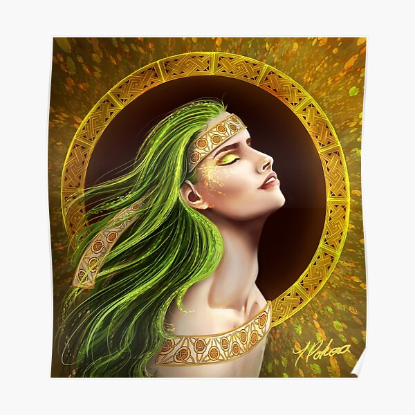 Autumn Celtic lady Poster