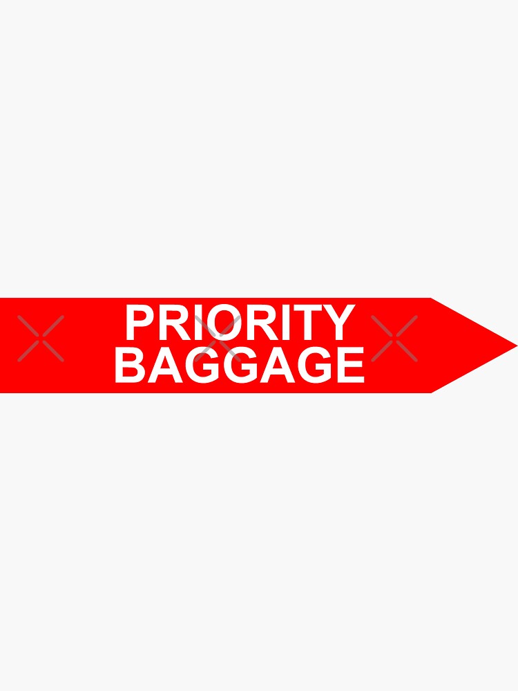 Thumbnail 3 of 3, Sticker, Priority Baggage Red designed and sold by AvGeekCentral.