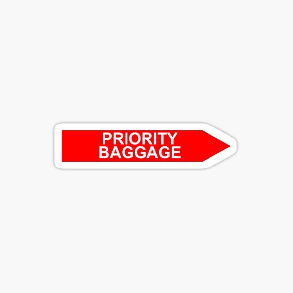 Priority Baggage Red Sticker