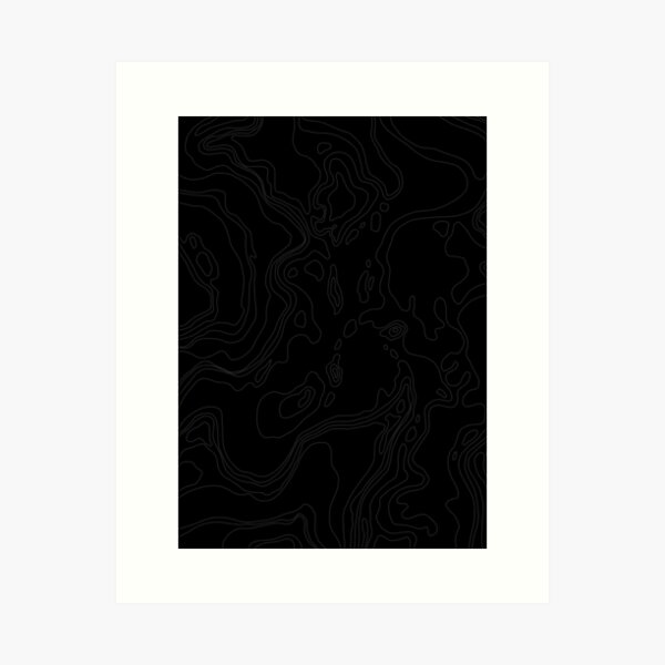 topographic b.w_01 Art Print