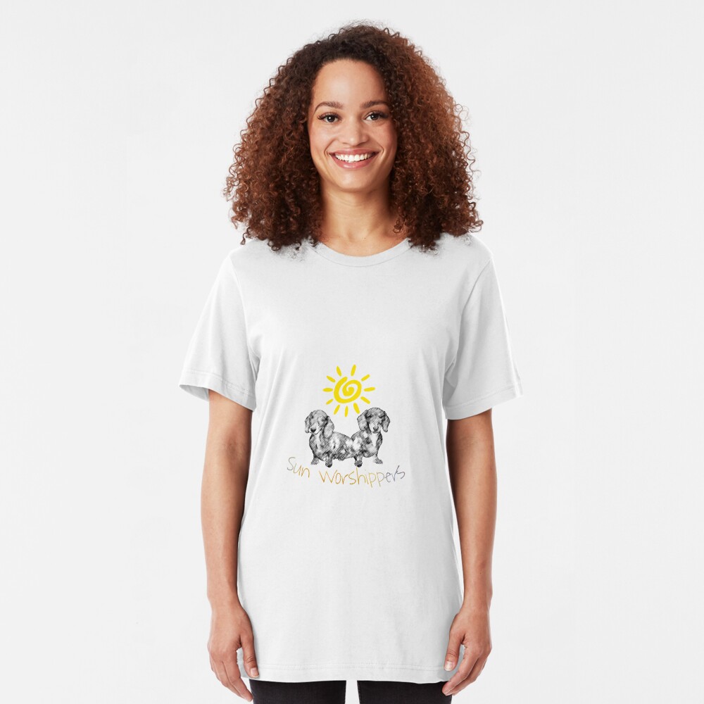Dachshunds Sun Worshippers Slim Fit T-Shirt