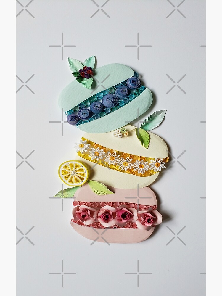 Printed Paper Quilling Art.Macarons | Greeting Card