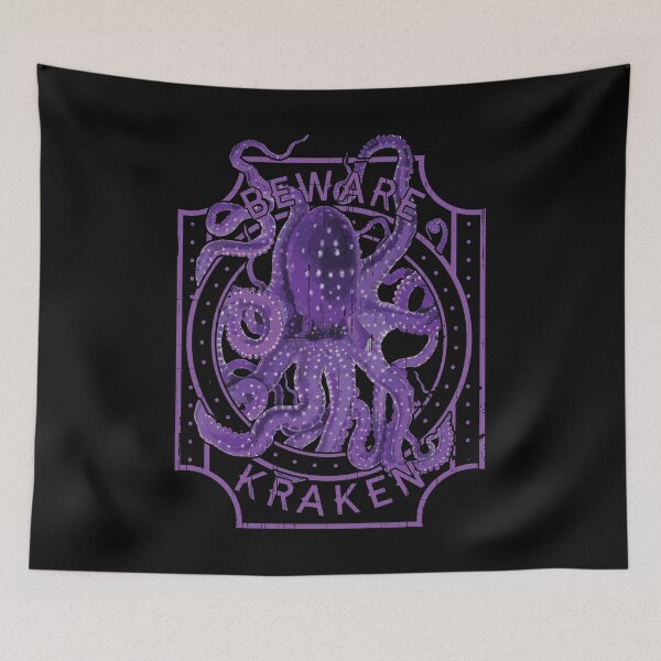 Item preview, Beware of Kraken Deep Sea Diving Purple Octopus Sea Monster designed and sold by MintedFresh.