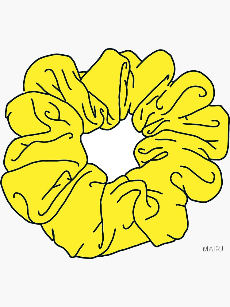 "Yellow Scrunchie " Sticker by MAIRJ | Redbubble