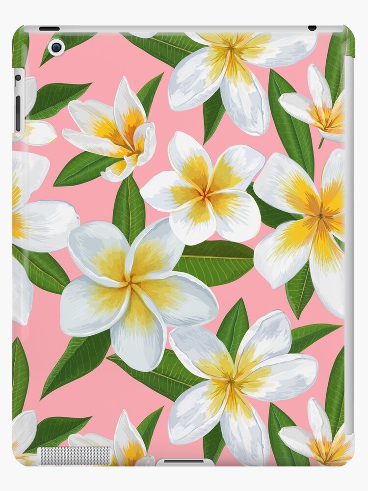 Funda y vinilo para iPad «Patrón de flores de jazmines blancos y amarillos  sobre fondo rosa» de Kanae19 | Redbubble