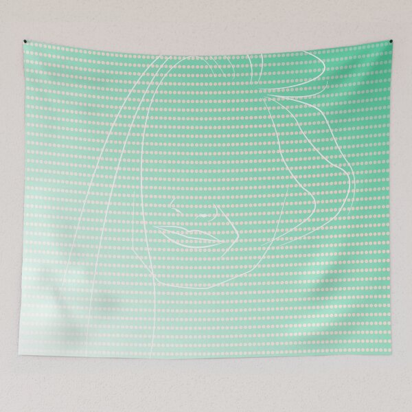 Item preview, Woman face outline over pink polka dot designed and sold by fbpDesigns.