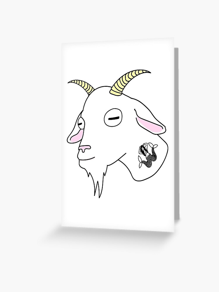 An illustration of a stylised goat or ram perhaps a goat tattoo Stock Photo  - Alamy