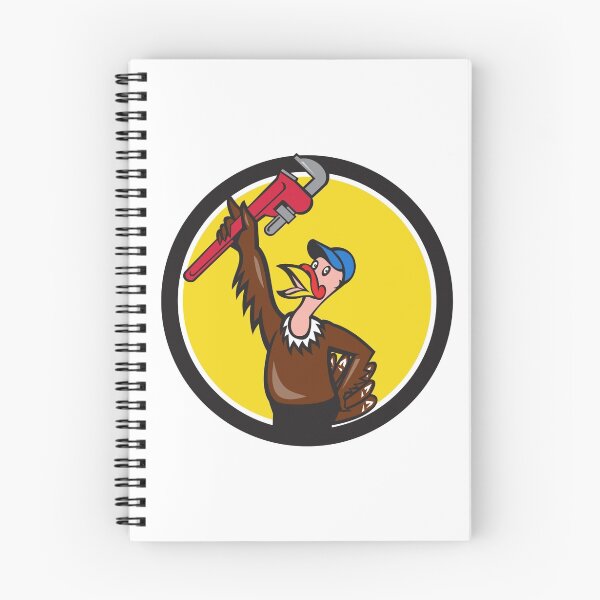 Item preview, Turkey Plumber Raising Wrench Circle Cartoon designed and sold by patrimonio.