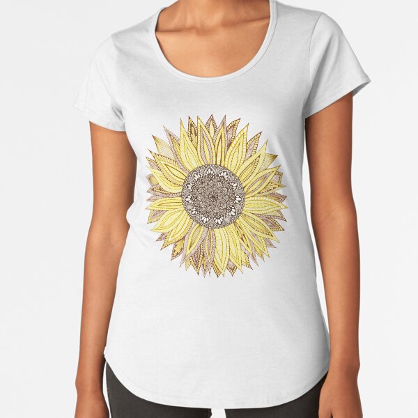 Sunflower Mandala Premium Scoop T-Shirt