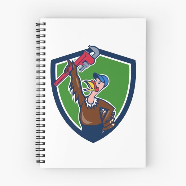 Item preview, Turkey Plumber Raising Wrench Shield Cartoon designed and sold by patrimonio.