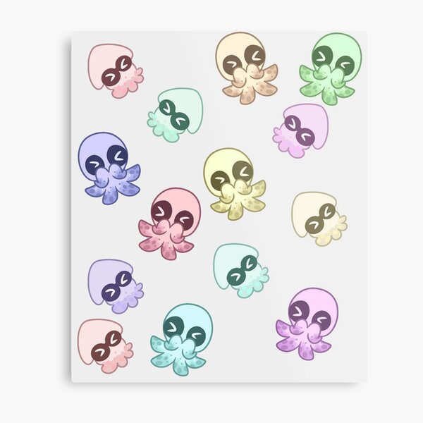 Squids and Octos PASTEL Metal Print