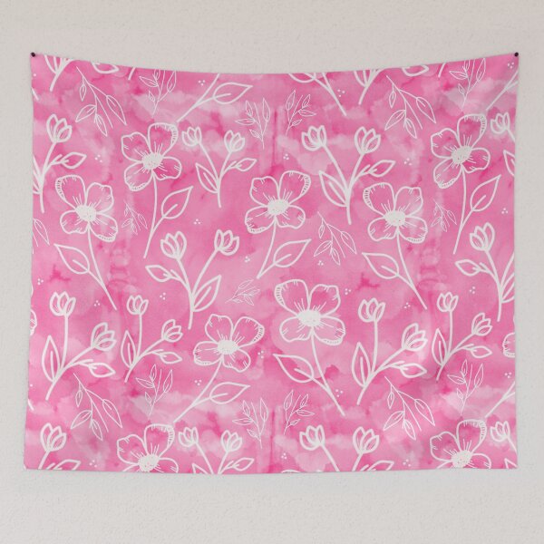 Item preview, 11 Small Flowers on Pink Watercolor designed and sold by MathisDesigns.