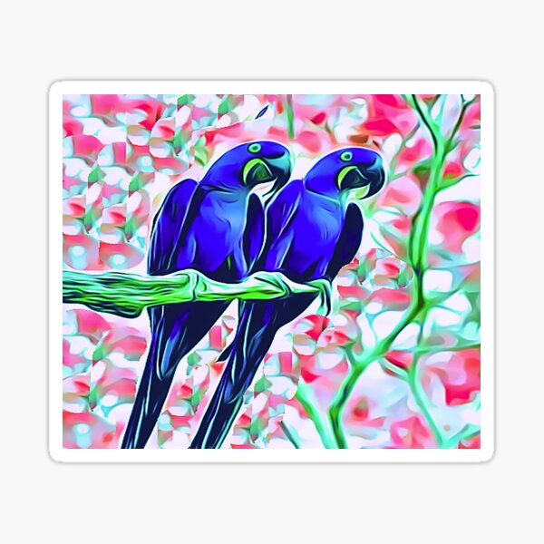 2 Blue Parrots Sticker