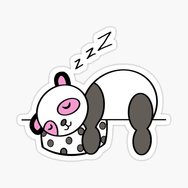 Sleepy Panda - Adorable Napping Bear Illustration Sticker