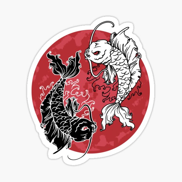 Koi Fish Karma Yin Yang Fate Spiritual Gift Sticker by NiceTeee