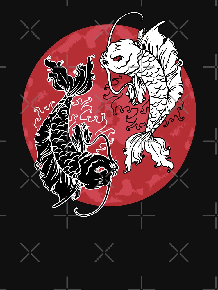 Artistic Yin and Yang Japanese Koi Fish Yin Yang Symbol  Essential T-Shirt  for Sale by MintedFresh