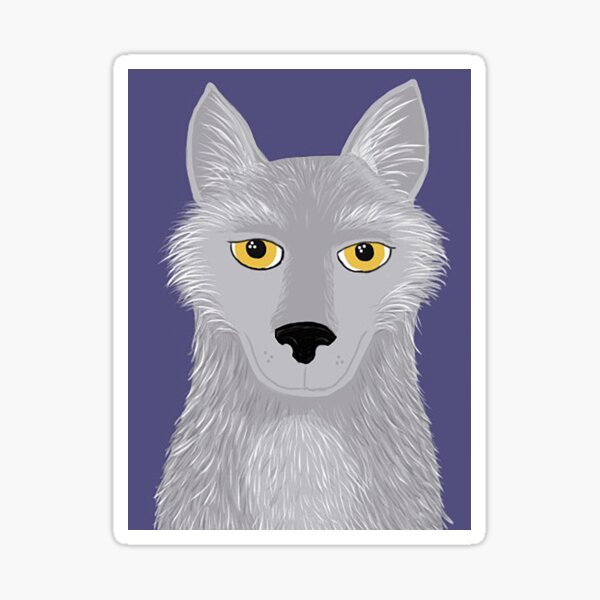 Hunter the Grey Wolf Sticker
