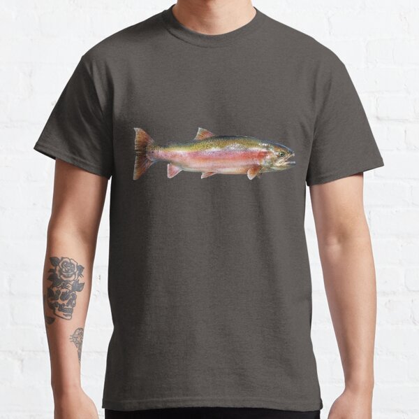 Men's Hook M' Freshwater Short Sleeve Performance Shirt - Rainbow Trout  Marina