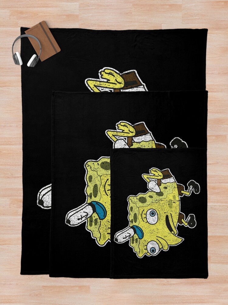 "Mocking Spongebob Meme" Throw Blanket by huckblade Redbubble