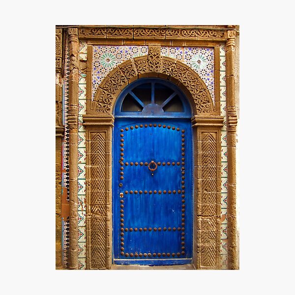 blue oriental door Photographic Print