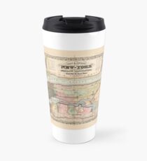 Taza de viaje Mapa de la ciudad y el condado de Nueva York (1857)