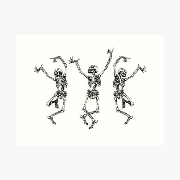 dancing skeletons Art Print