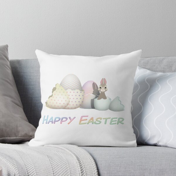 Item preview, Happy Easter - colorful kawaii Easter bunny &  Easter eggs with typography designed and sold by talgursmusthave.
