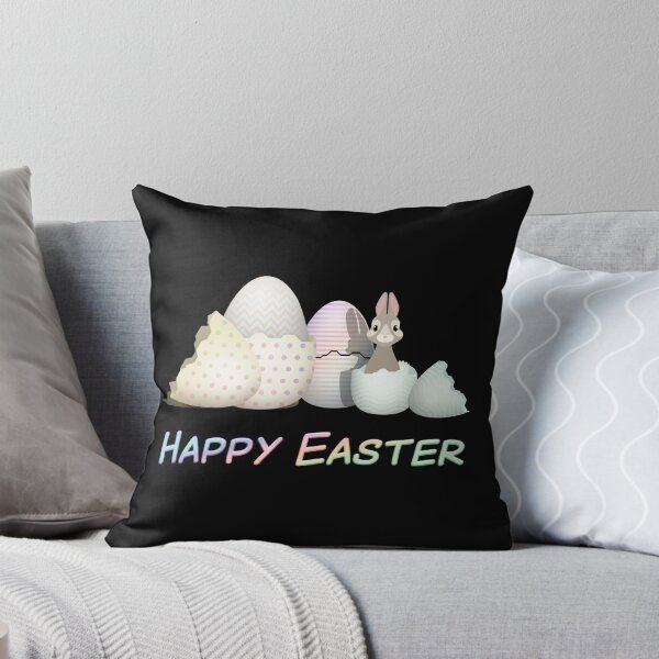Item preview, Happy Easter - colorful kawaii Easter bunny & Easter eggs with typography (B) designed and sold by talgursmusthave.