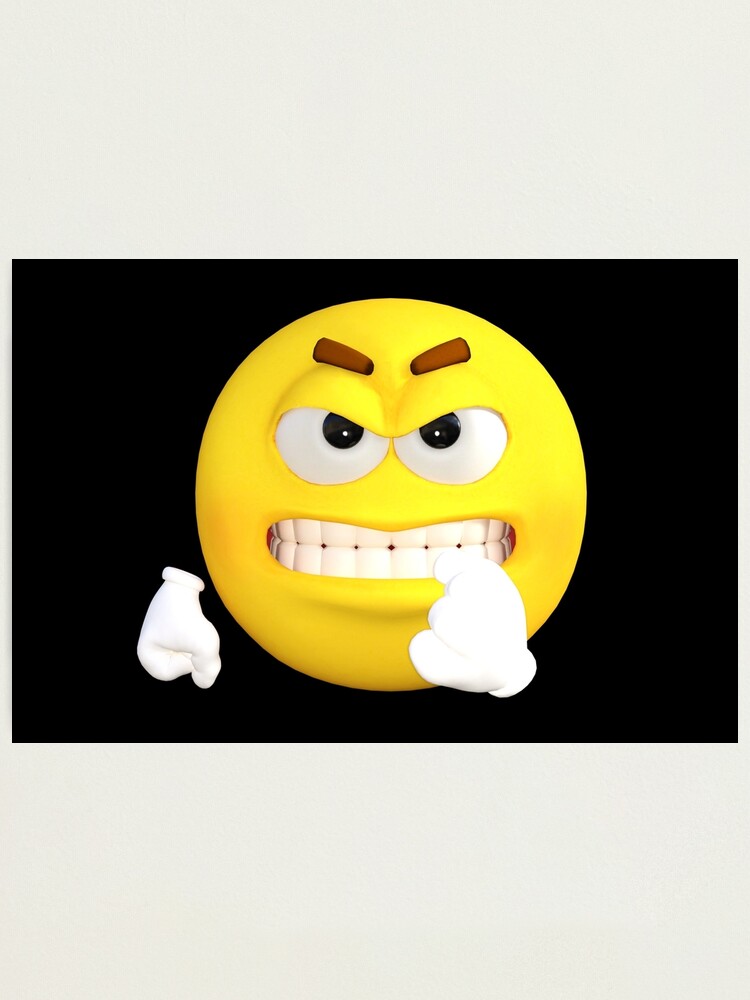Camisetas y calcomanías con cara de Emoji triste y enojada personajes  emoji Lámina fotográfica