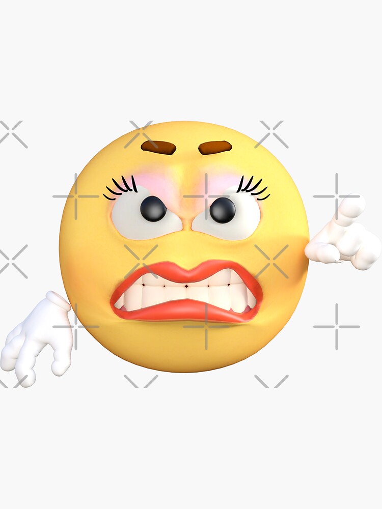Camisetas y calcomanías con la cara de Emoji enojada Personajes de Emoji  Pegatina