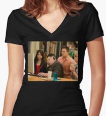 Kim-Carly - Cursed Image Fitted V-Neck T-Shirt