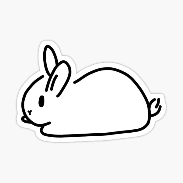 Minimalist White Bunny Rabbit Sticker