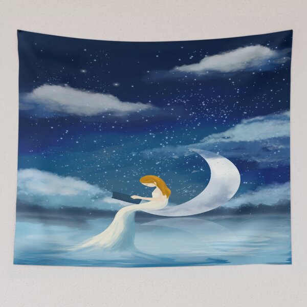 Item preview, Moon Reading Dreams designed and sold by leen12 Art Designs Prints.