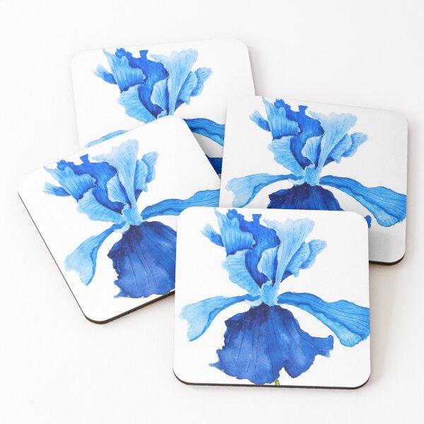 Item preview, hand painted one blue iris watercolor designed and sold by SelenePaintings .