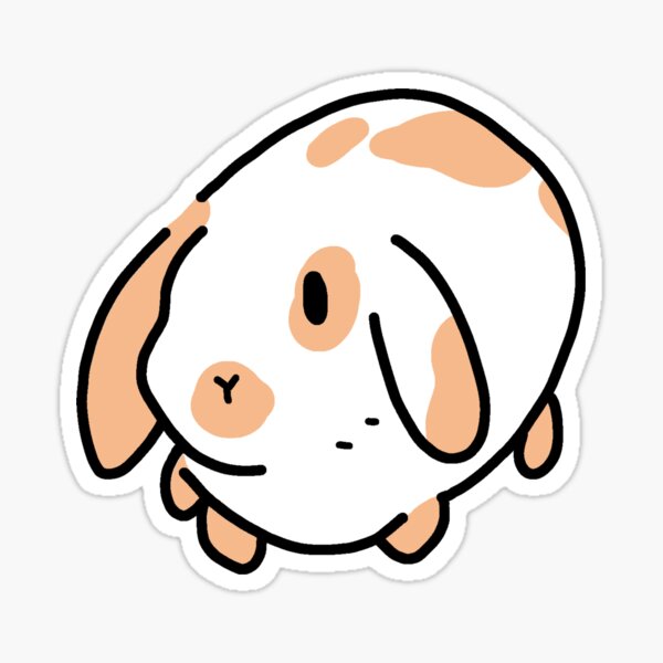 Item preview, Minimalist White Spotted Lop Bunny Rabbit designed and sold by Brushes n Bunnies.