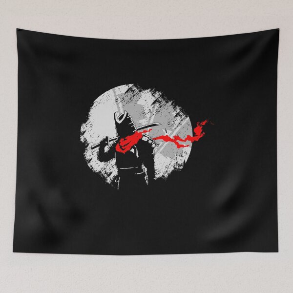 Item preview, Samurai Flag Scarf Warrior Silhouette Bushido designed and sold by Mic Designs.