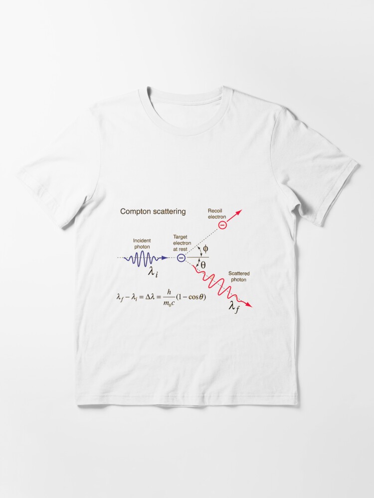 Alternate view of Compton Scattering - Incident Photon, Target Electron at Rest, Recoil Electron, Scattered Photon Essential T-Shirt