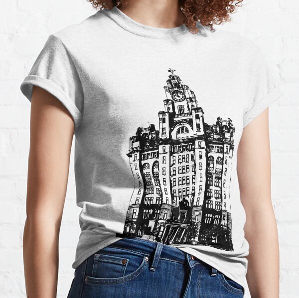 Liverpool Liver Building Vector Classic T-Shirt