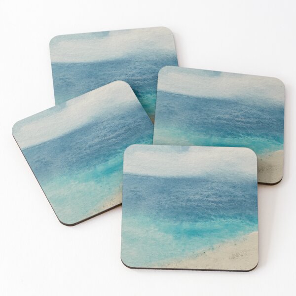 Item preview, Watercolor beach, seascape artwork, ocean painting  designed and sold by WatercolorFinds.
