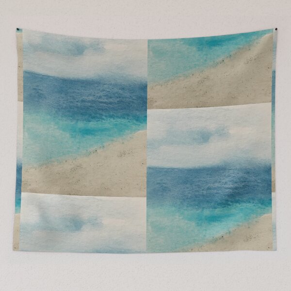 Item preview, Watercolor beach, seascape artwork, ocean painting  designed and sold by WatercolorFinds.