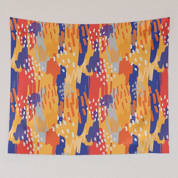 Item preview, Abstract Colorful Paintbrush Drawing Design on Orange designed and sold by RPuniquedesigns.