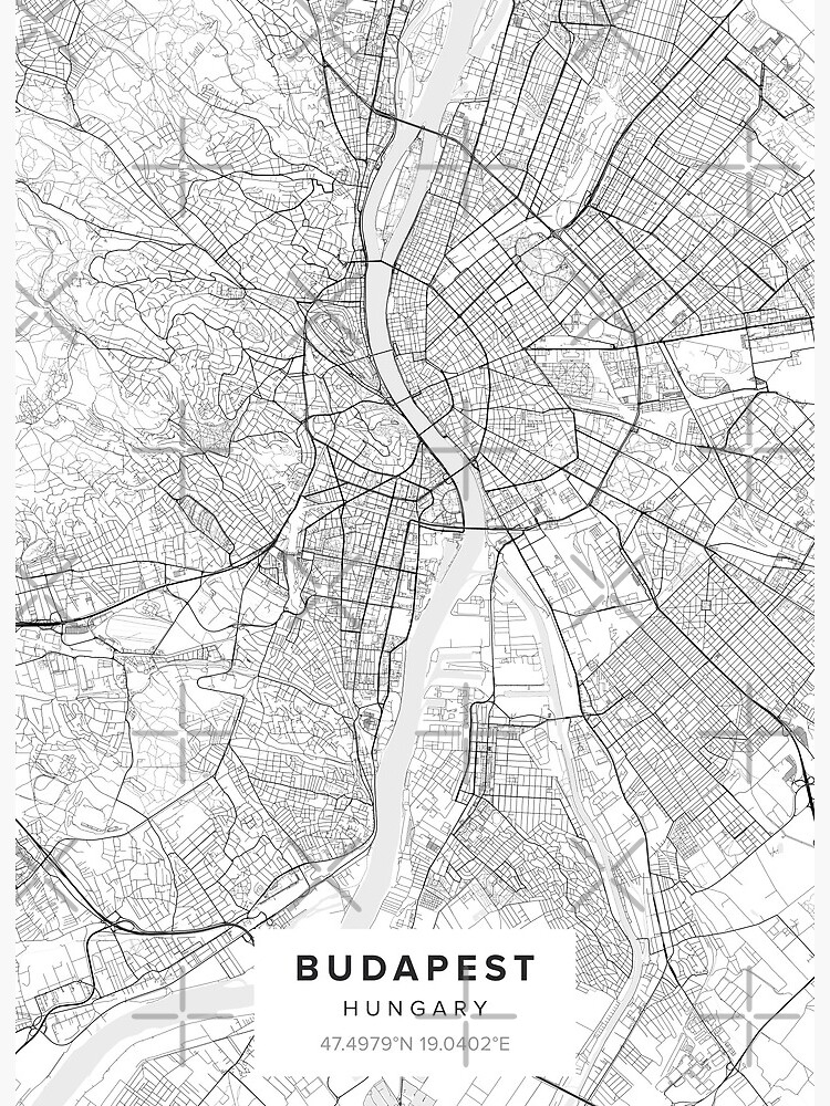Budapest Map Art Board Print By Kara515 Redbubble