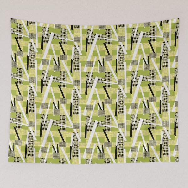 Item preview, Bauhaus Patchwork green designed and sold by LorlovesDesign.