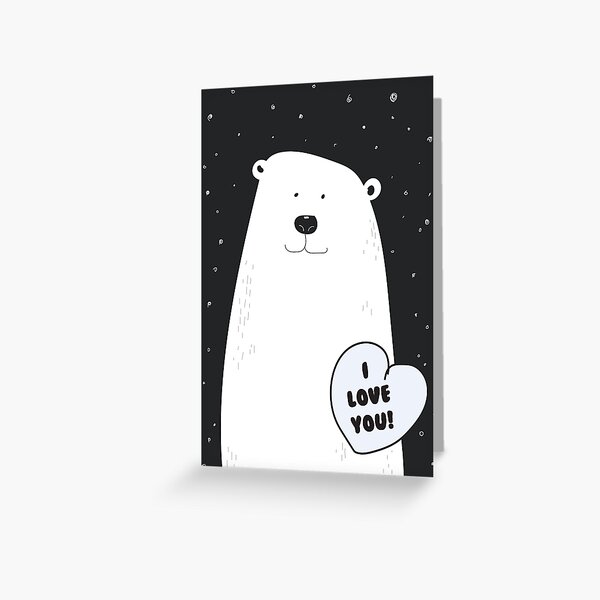 I Love You Cute Bear. Greeting Card